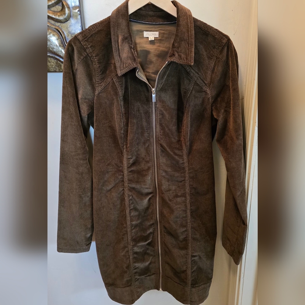 NWOT Anthropologie Pilcro Brown Corduroy Long Sleeve Dress 12